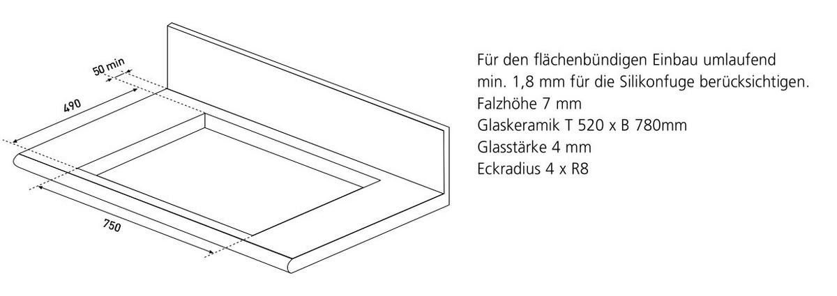 BACKOFENSET CLS913  - Schwarz, Basics, Glas/Metall (59,6/59,5/56,9cm) - Oranier
