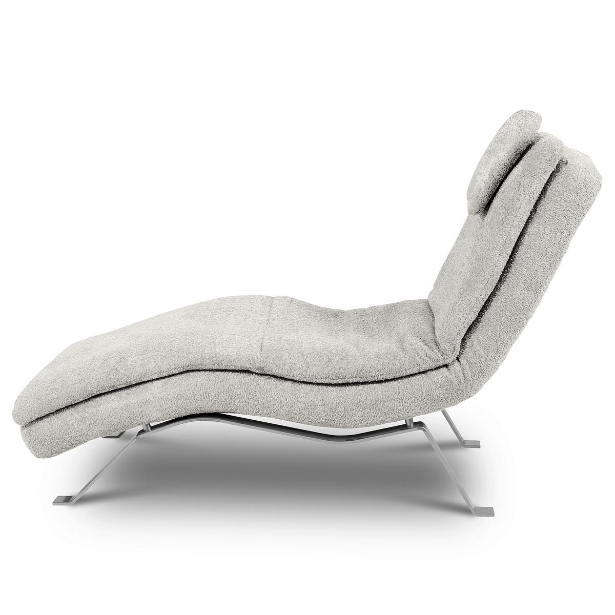 RELAXLIEGE Bouclé Hellgrau  - Silberfarben/Hellgrau, Design, Textil/Metall (65/95/171cm) - Celina Home