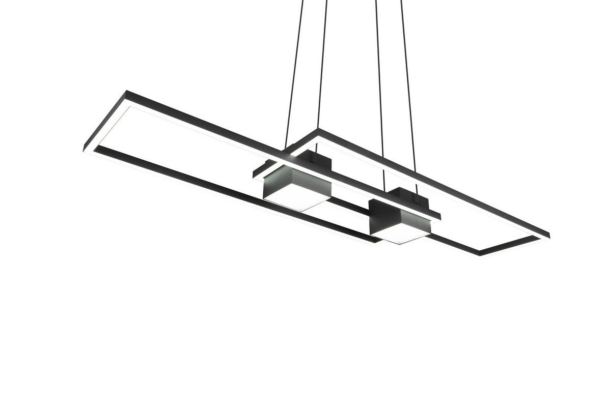 LED-HÄNGELEUCHTE 100/28/150 cm    - Schwarz/Alufarben, Design, Metall (100/28/150cm) - Trio Leuchten