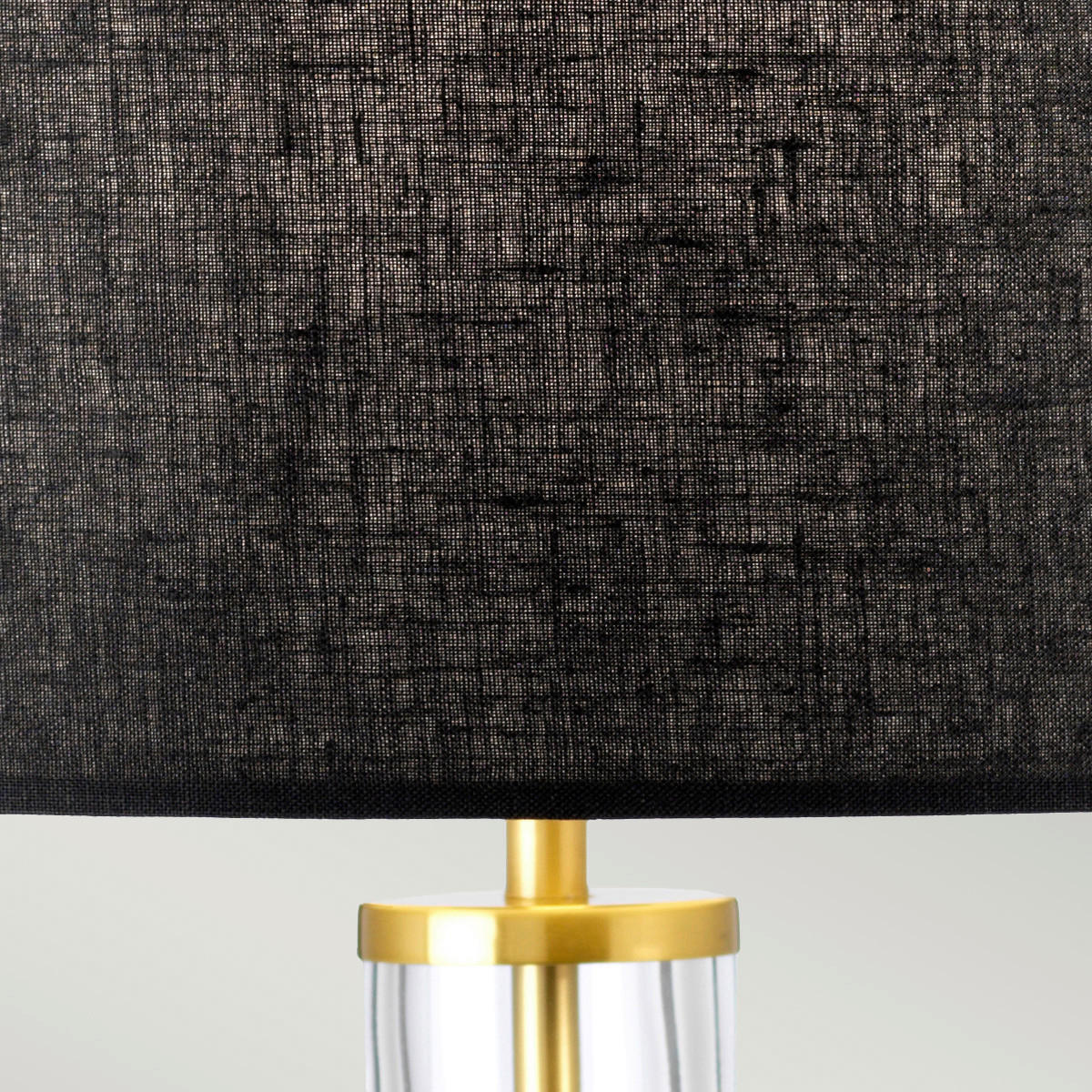 TISCHLEUCHTE - Messingfarben/Schwarz, Konventionell, Glas/Textil (36/67cm) - Elstead Lighting