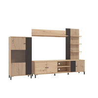 WOHNWAND  in Schwarz, Eiche Artisan  263/167/40 cm  - Schwarz/Eiche Artisan, KONVENTIONELL, Holzwerkstoff/Metall (263/167/40cm) - Carryhome