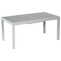 GARTENTISCH 180/240/100/75 cm Metall, Glas rechteckig  - Silberfarben, KONVENTIONELL, Glas/Metall (180/240/100/75cm) - Gardenson