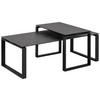 COUCHTISCHSET in Metall, Glas 115/55/45 cm  - Schwarz, Trend, Glas/Metall (115/55/45cm) - MID.YOU