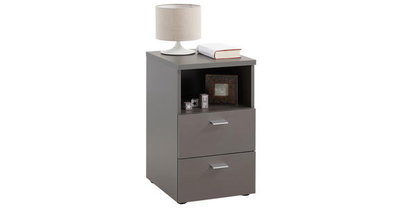 NACHTSCHRANK 35/62/40 cm - Chromfarben/Schwarz, Basics, Holzwerkstoff/Kunststoff (35/62/40cm) - Carryhome