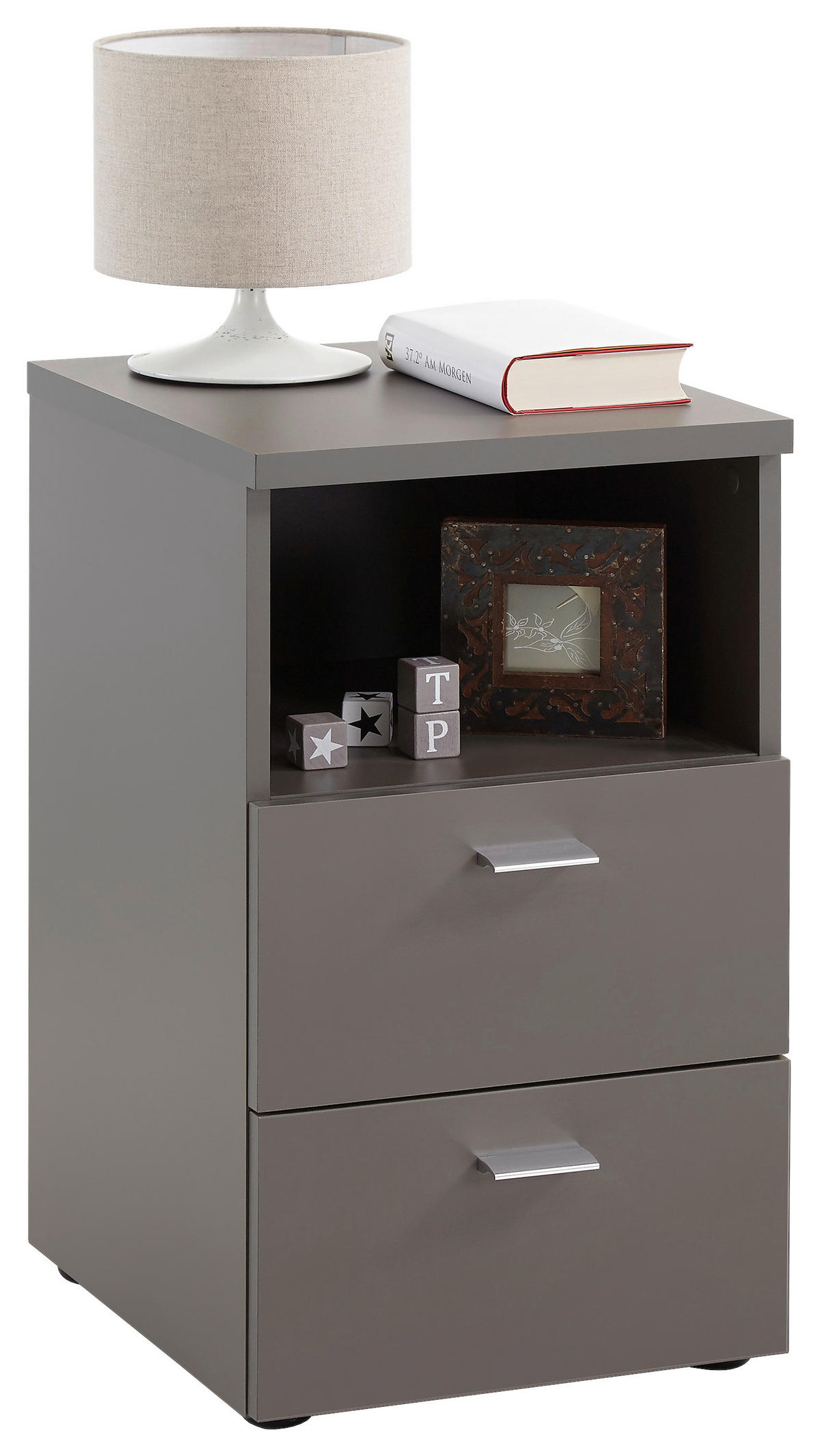 NACHTSCHRANK 35/62/40 cm  - Chromfarben/Schwarz, Basics, Holzwerkstoff/Kunststoff (35/62/40cm) - Carryhome