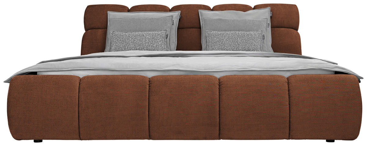 POLSTERBETT 140/200 cm  in Terracotta  - Terracotta/Schwarz, Design, Kunststoff/Textil (140/200cm) - Esposa