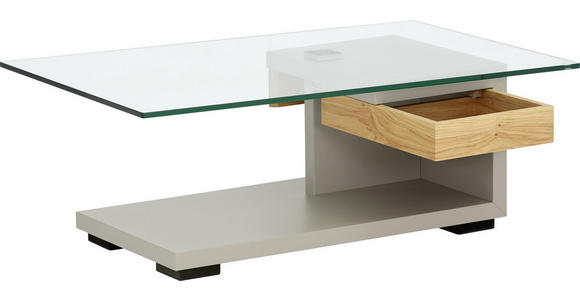 COUCHTISCH in Holz, Glas, Holzwerkstoff 110/65/40 cm - Fango/Eichefarben, KONVENTIONELL, Glas/Holz (110/65/40cm) - Moderano
