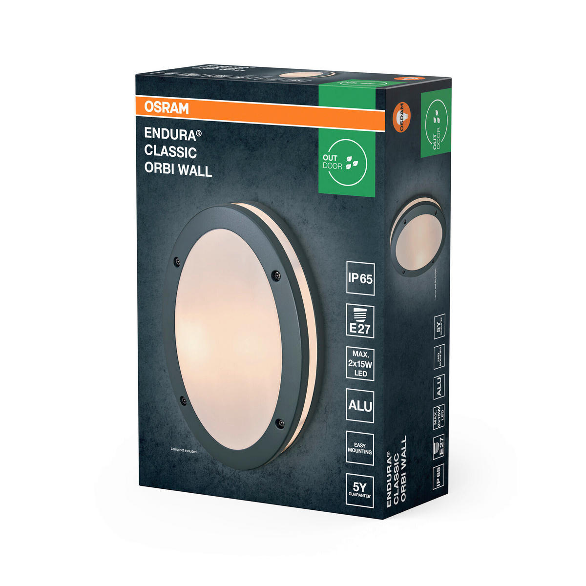 AUßENLEUCHTE 20/9/29 cm   - Dunkelgrau, Basics, Kunststoff/Metall (20/9/29cm) - Osram