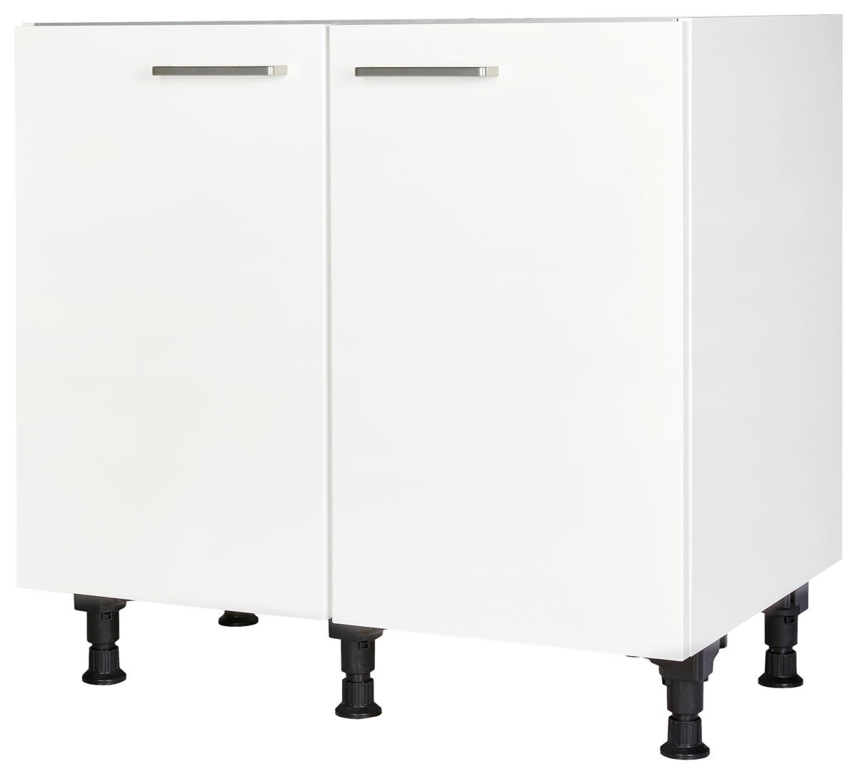 SPÜLENUNTERSCHRANK 90/87/56 cm  in Weiß  - Edelstahlfarben/Weiß, MODERN, Holzwerkstoff/Metall (90/87/56cm) - Nobilia