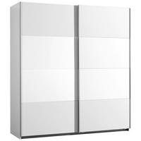 SCHWEBETÜRENSCHRANK 2-türig Weiß  - Alufarben/Weiß, KONVENTIONELL, Glas/Holzwerkstoff (181/197/61cm) - Xora