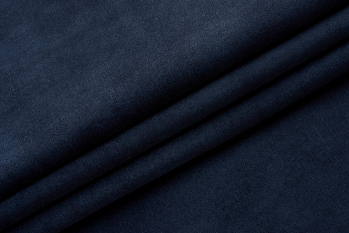 SCHLAFSOFA BOBBIO PLUS Velours Dunkelblau  inkl. Rückenkissen, Armlehnenkissen, Stauraum  - Schwarz/Dunkelblau, Design, Textil/Metall (204/90/95cm) - MID.YOU