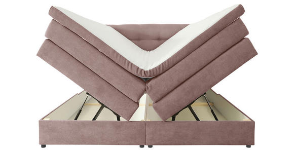 BOXSPRINGBETT 160/200 cm in Hellrot - Hellrot/Schwarz, KONVENTIONELL, Kunststoff/Textil (160/200cm) - Carryhome