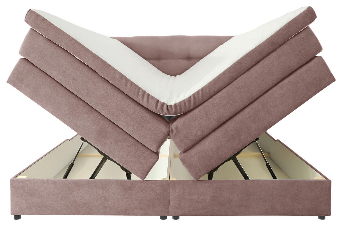BOXSPRINGBETT 160/200 cm  in Hellrot  - Hellrot/Schwarz, KONVENTIONELL, Kunststoff/Textil (160/200cm) - Carryhome