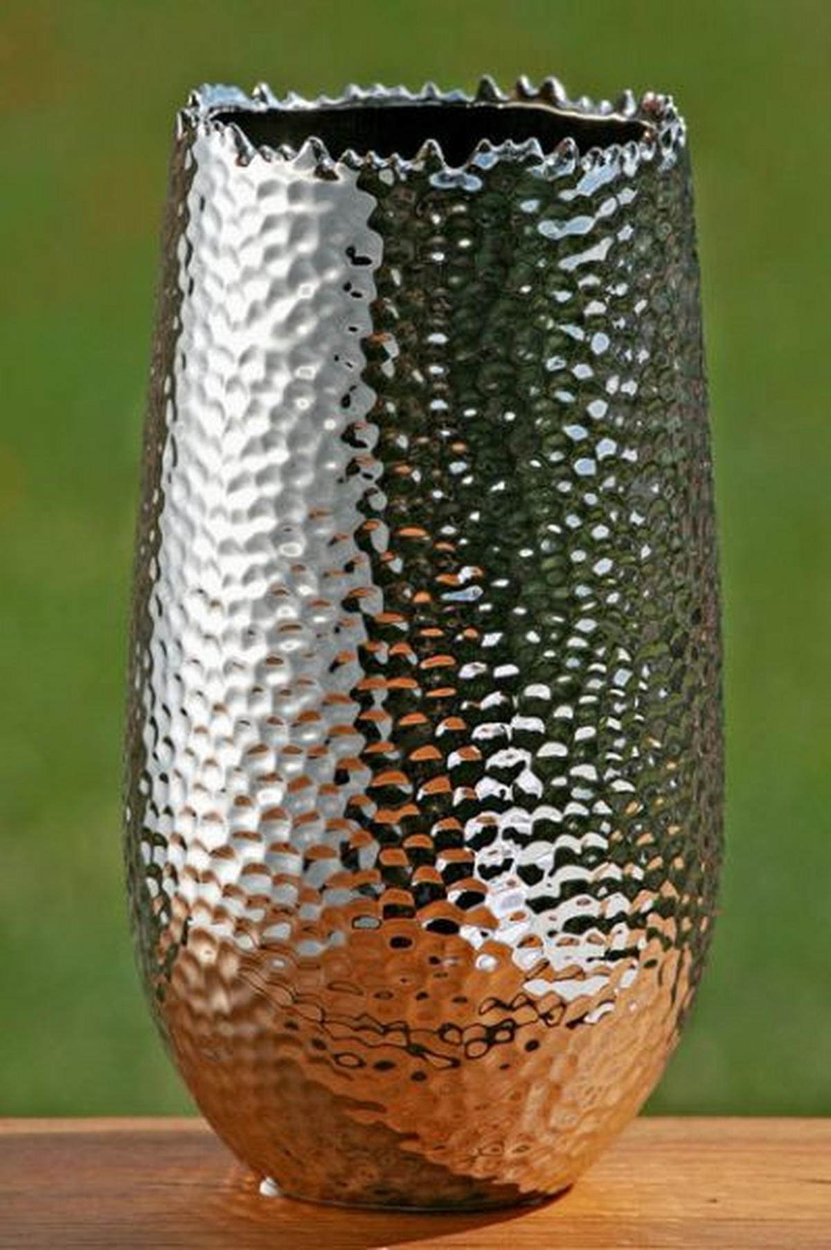 VÁZA, keramika, 31 cm31 cm  - strieborná, Basics, keramika (31cm)