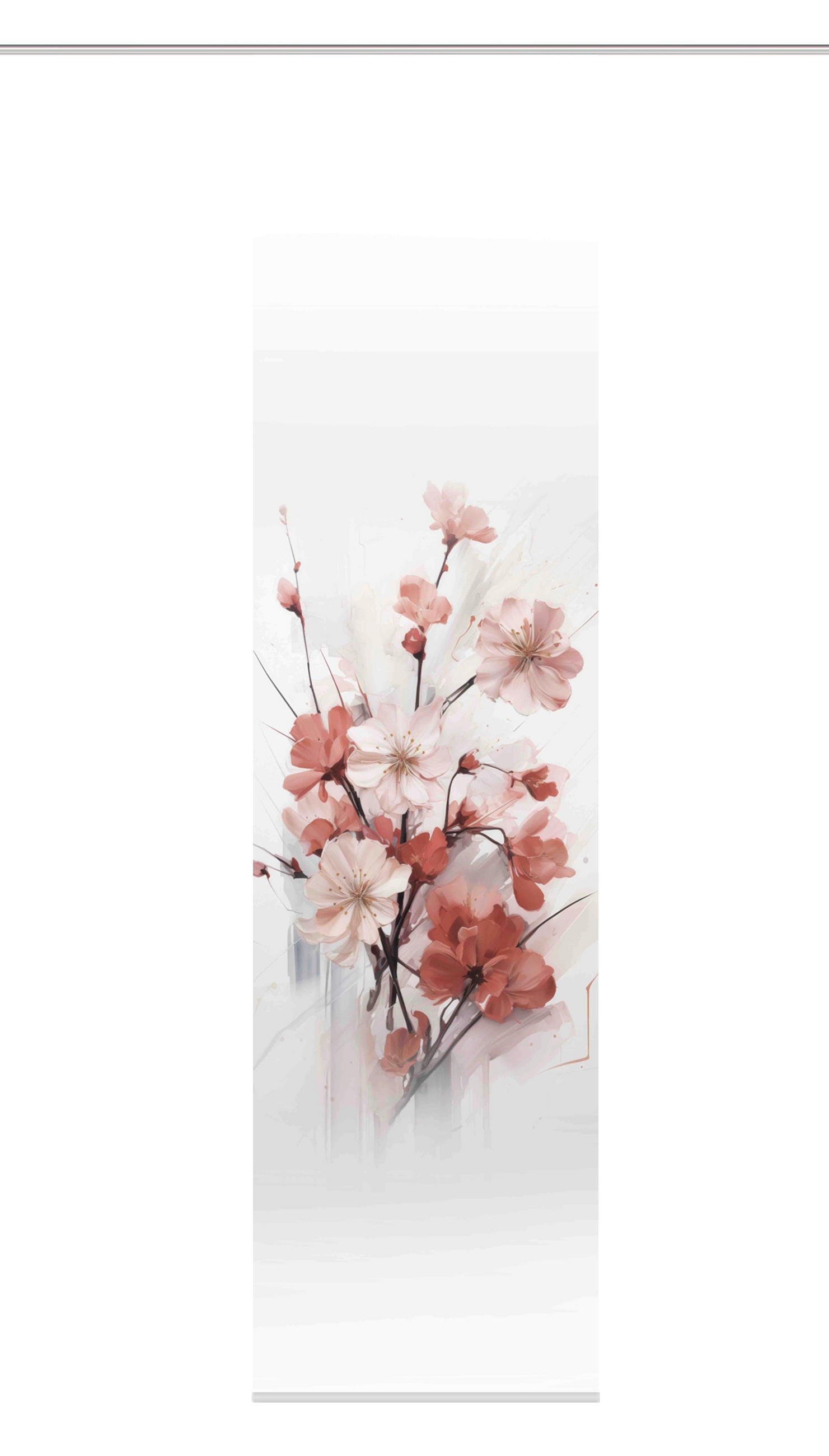 XXXLutz Flächenvorhang Lotus Weiß, Altrosa 60x245 cm