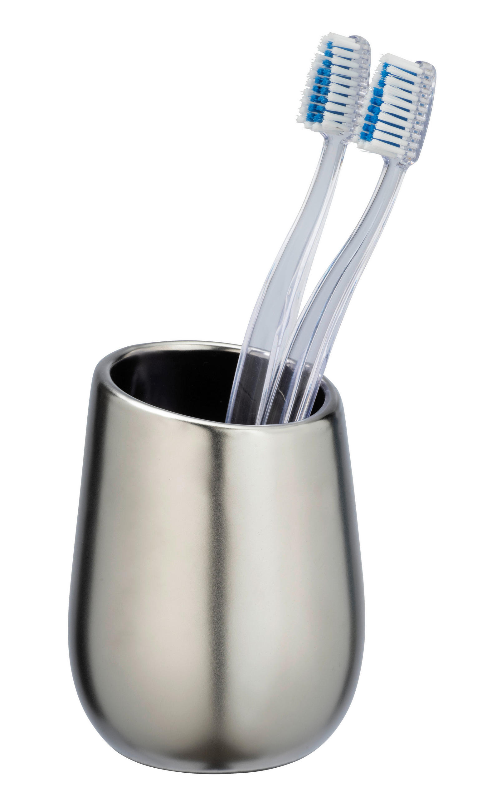 ZAHNPUTZBECHER Keramik  - Chromfarben, Basics, Keramik (8/11/8cm) - Wenko