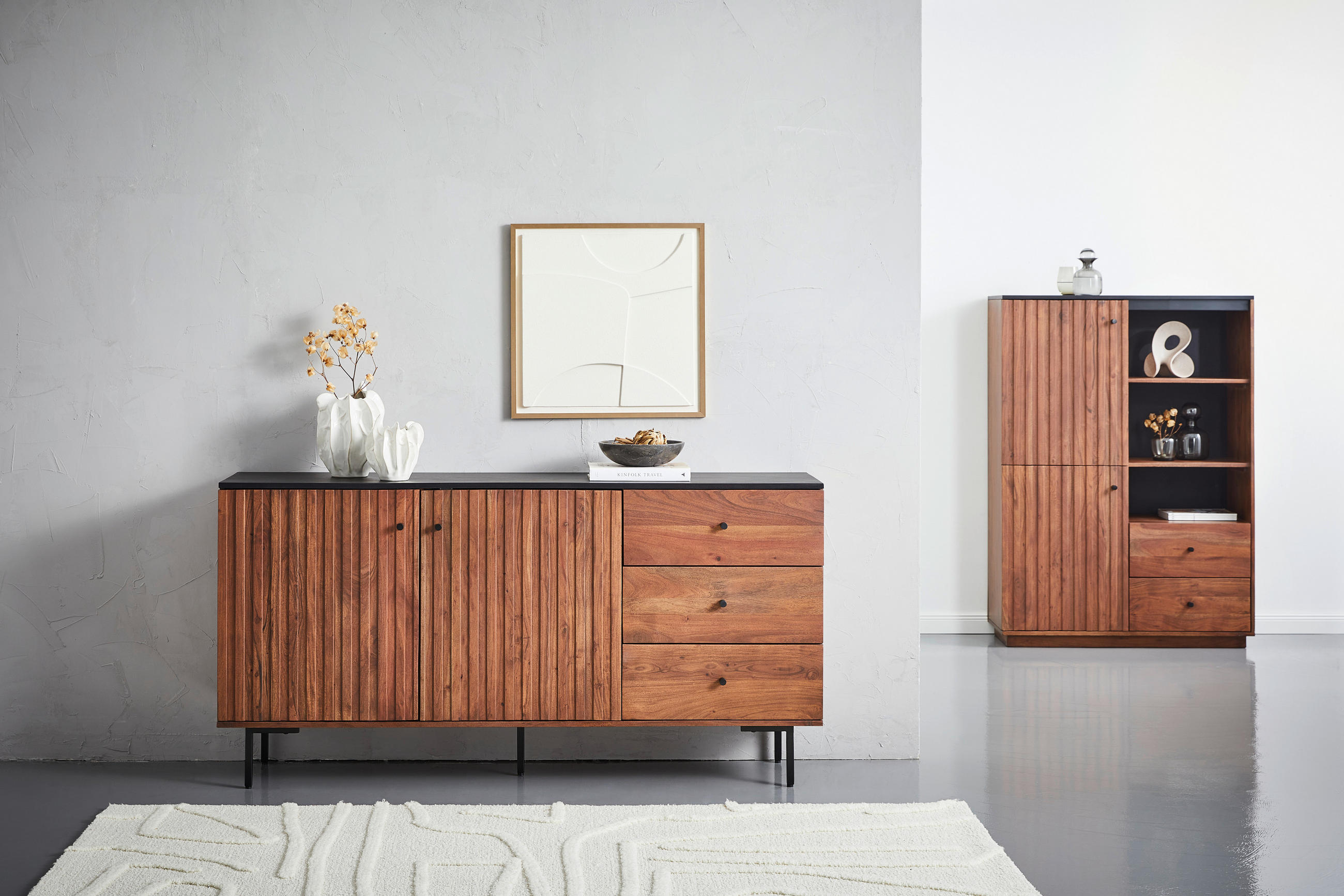 SIDEBOARD 170/85/40 cm in Schwarz, Walnussfarben - Walnussfarben/Schwarz, Lifestyle, Holz/Holzwerkstoff (170/85/40cm) - MID.YOU