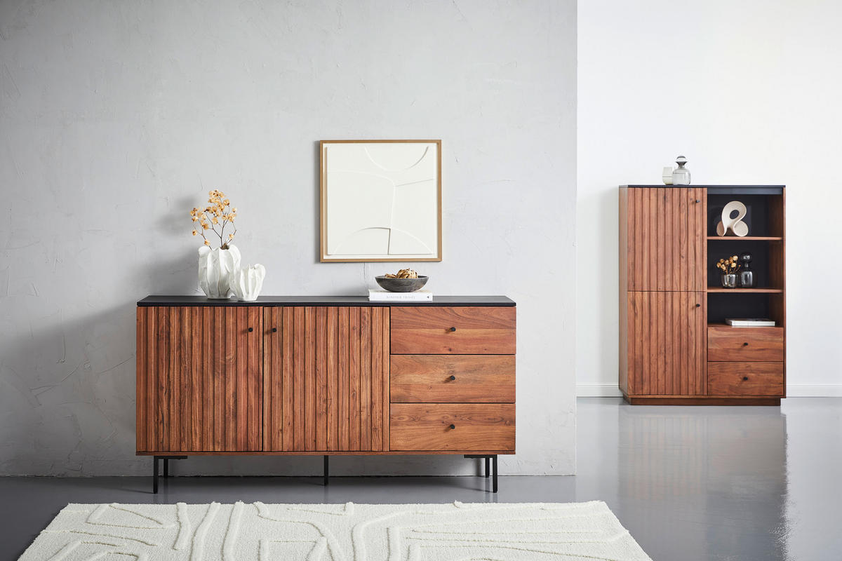 HIGHBOARD  in 100/140/40 cm  - Walnussfarben/Schwarz, LIFESTYLE, Holz/Holzwerkstoff (100/140/40cm) - MID.YOU