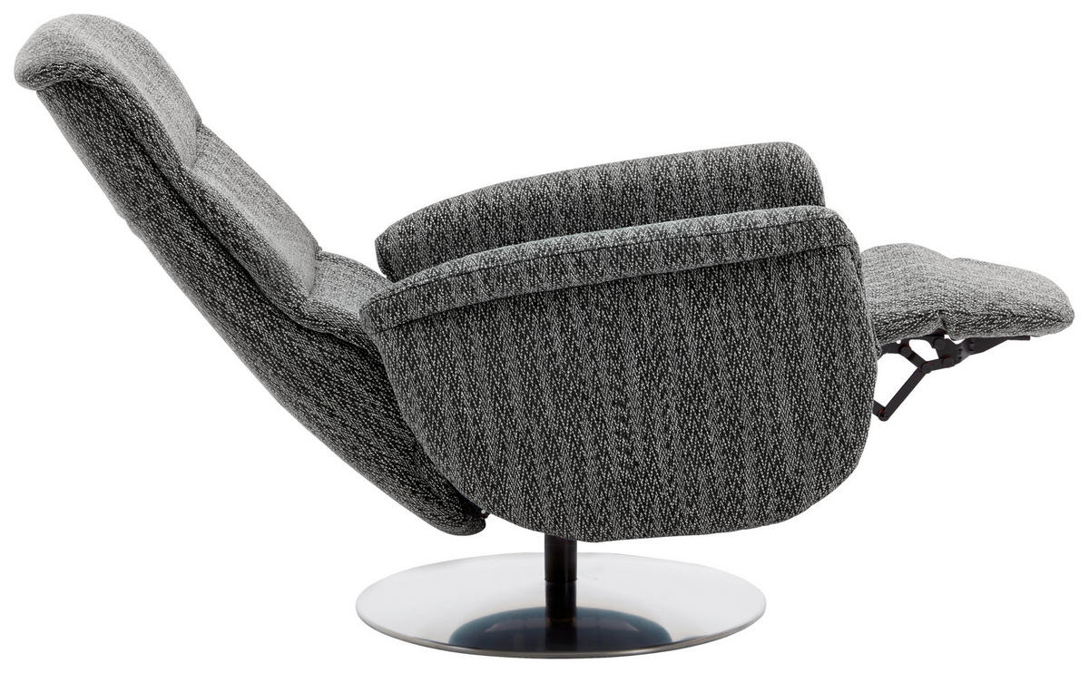 RELAXSESSEL in Textil Schwarz  - Edelstahlfarben/Schwarz, Design, Textil/Metall (71/112/83cm) - Dieter Knoll