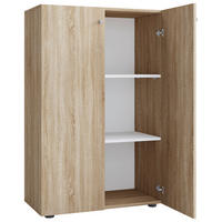 SCHUHSCHRANK Lona  in 70/110/39 cm  - Silberfarben/Schwarz, Design, Holzwerkstoff/Kunststoff (70/110/39cm) - MID.YOU