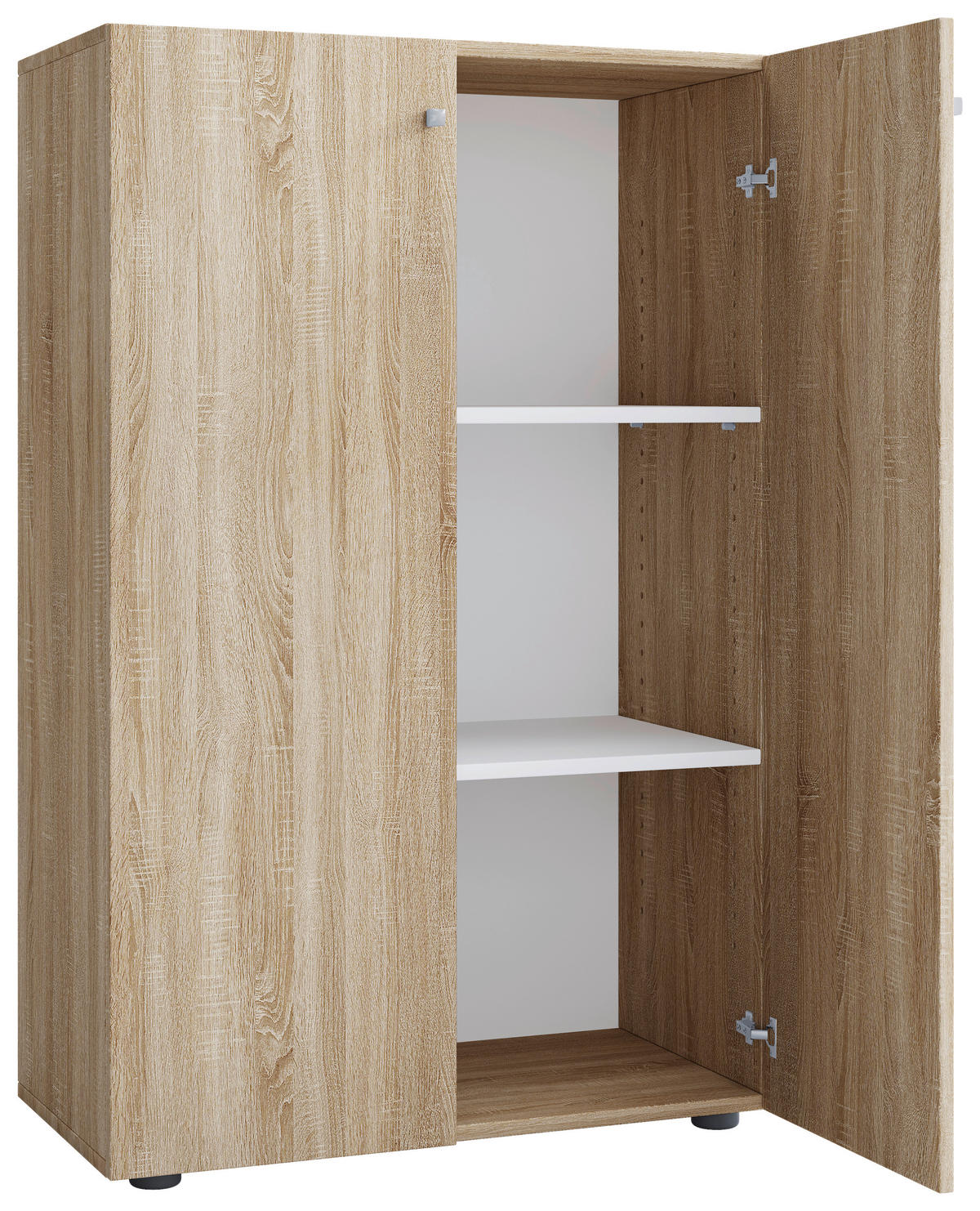 SCHUHSCHRANK Lona  in 70/110/39 cm  - Silberfarben/Schwarz, Design, Holzwerkstoff/Kunststoff (70/110/39cm) - MID.YOU