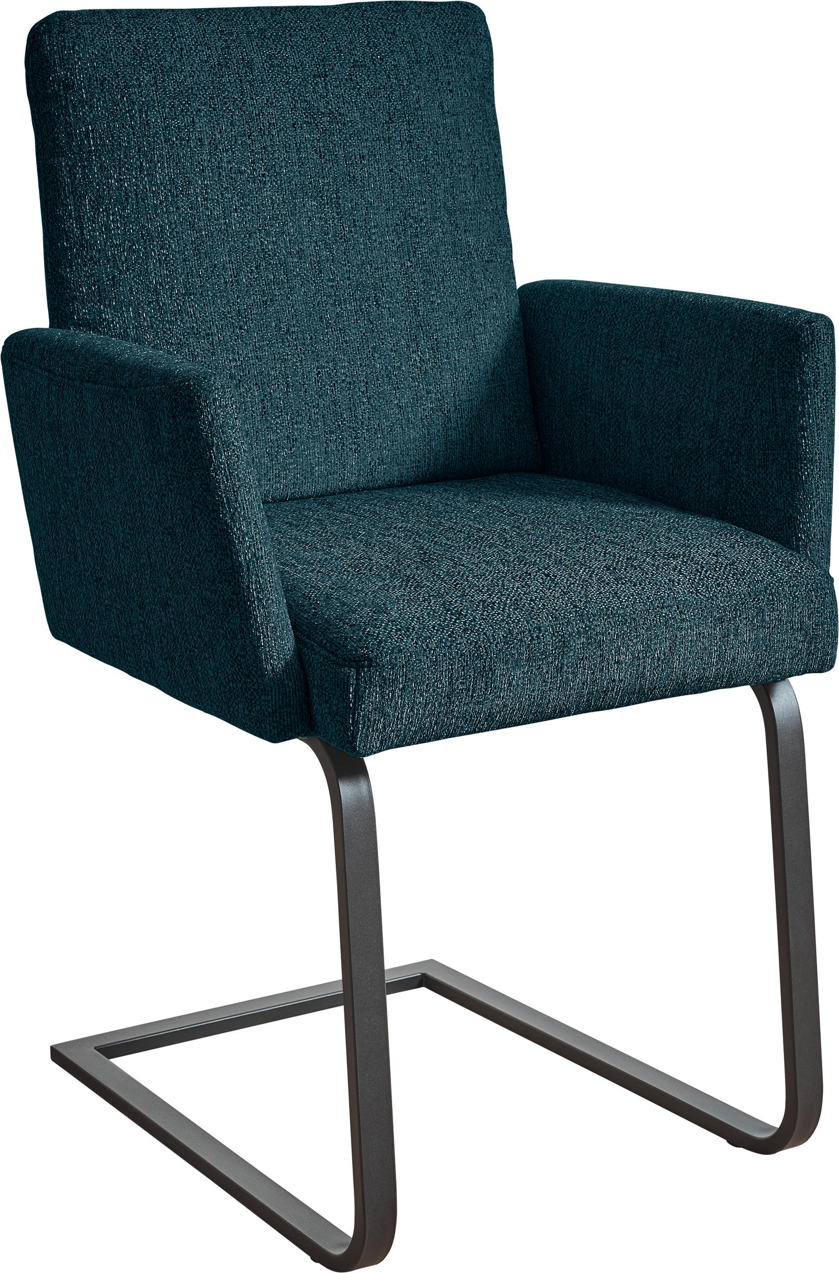 ARMLEHNSTUHL  in Stahl Chenille  - Schwarz/Dunkelblau, Design, Textil/Metall (56/92/60cm) - Dieter Knoll