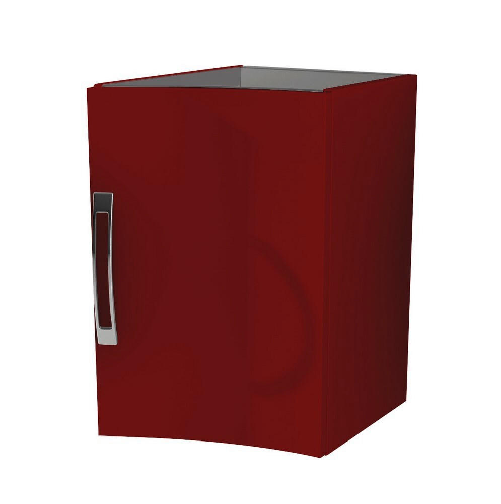 DULAP BAIE INFERIOR 34/55/40 cm  - culoare crom/roșu, Basics, sticlă/metal (34/55/40cm) - Welnova