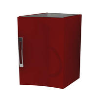 DULAP BAIE INFERIOR 34/55/40 cm  - culoare crom/roșu, Basics, sticlă/metal (34/55/40cm) - Welnova