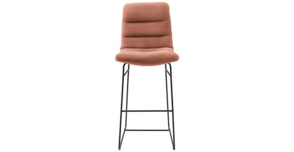 BARHOCKER in Textil Rostfarben  - Rostfarben/Schwarz, Design, Textil/Metall (52/122/66cm) - Dieter Knoll