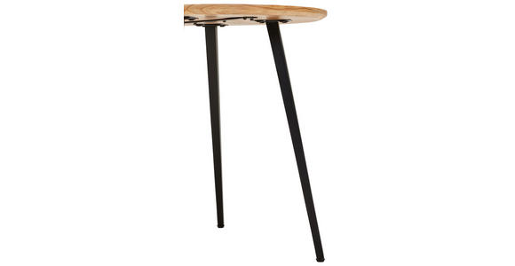 ESSTISCH in Holz, Metall 80/80/76 cm  - Schwarz/Akaziefarben, Natur, Holz/Metall (80/80/76cm) - Xora