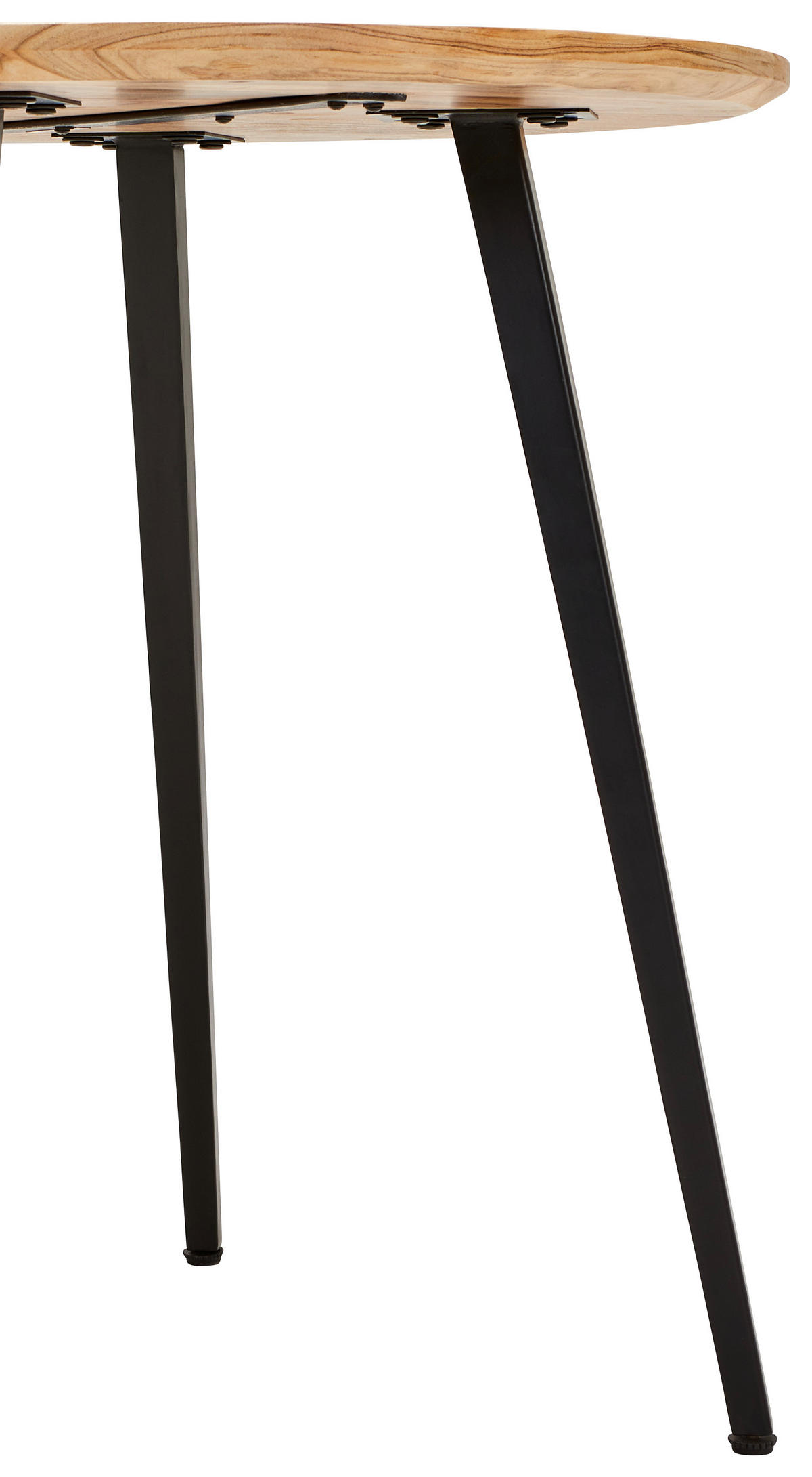ESSTISCH in Holz, Metall 80/80/76 cm  - Schwarz/Akaziefarben, Natur, Holz/Metall (80/80/76cm) - Xora