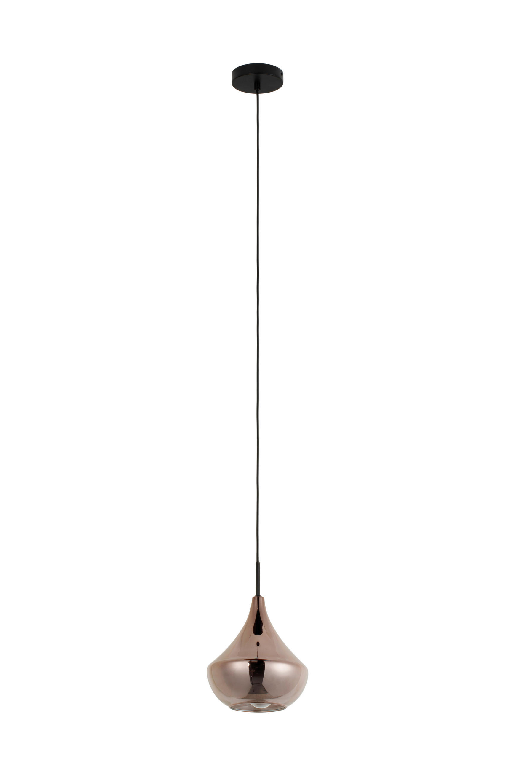 HÄNGELEUCHTE Sinj 22/176,5 cm  - Roségold/Schwarz, Design, Glas/Metall (22/176,5cm) - Novel