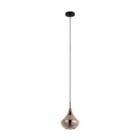 HÄNGELEUCHTE Sinj 22/176,5 cm  - Roségold/Schwarz, Design, Glas/Metall (22/176,5cm) - Novel