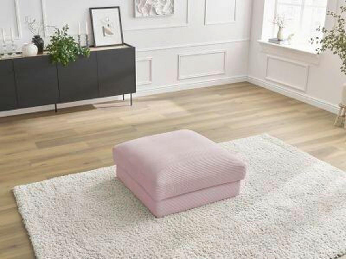 HOCKER LEONARD Cord Lila  - Lila/Schwarz, MODERN, Kunststoff/Textil (86/43/86cm)