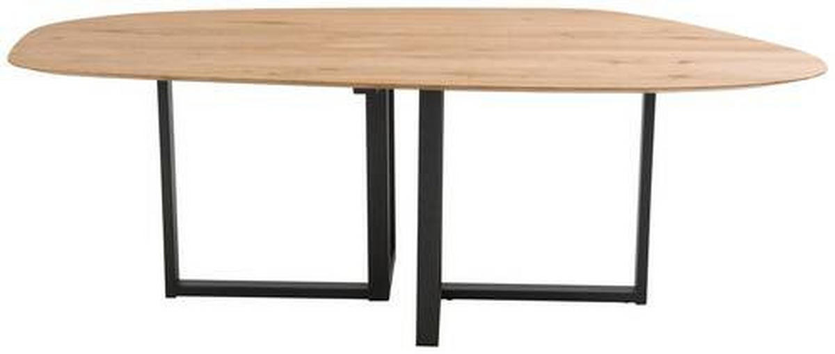 ESSTISCH Asteiche massiv oval Eichefarben  - Eichefarben/Anthrazit, Design, Holz/Metall (220/115/76cm) - Bert Plantagie