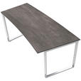 SCHREIBTISCH 200/100/68-82 cm  in Grau, Weiß, Alufarben  - Alufarben/Weiß, Design, Holzwerkstoff/Metall (200/100/68-82cm) - Moderano