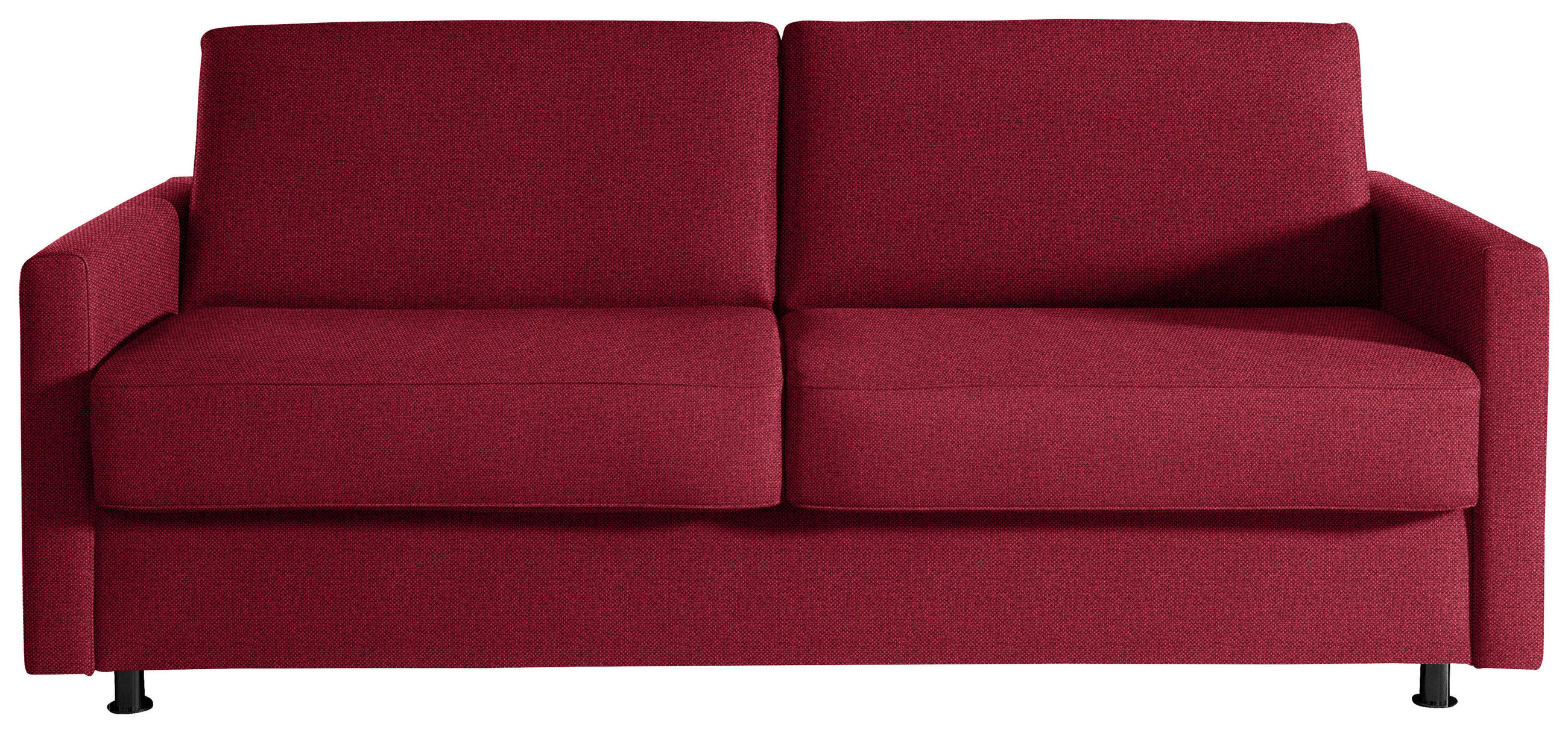 SCHLAFSOFA  in Flachgewebe Rot  - Rot/Schwarz, KONVENTIONELL, Textil/Metall (207/88/101cm) - Bali