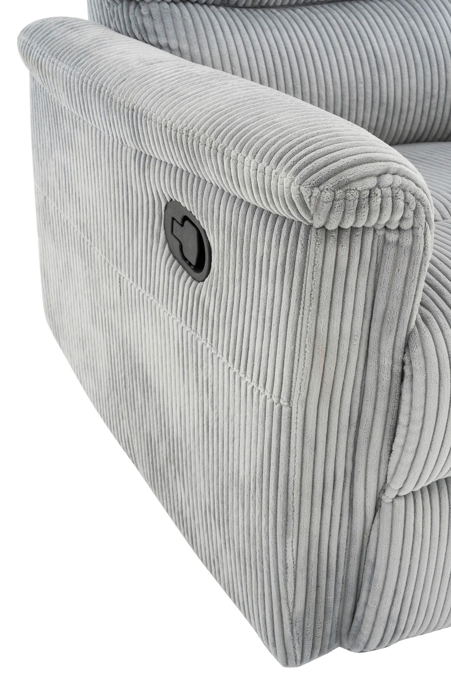 SITZGARNITUR in Cord Hellgrau  - Hellgrau/Schwarz, Design, Kunststoff/Textil (78/131/184/108/89cm) - Livetastic