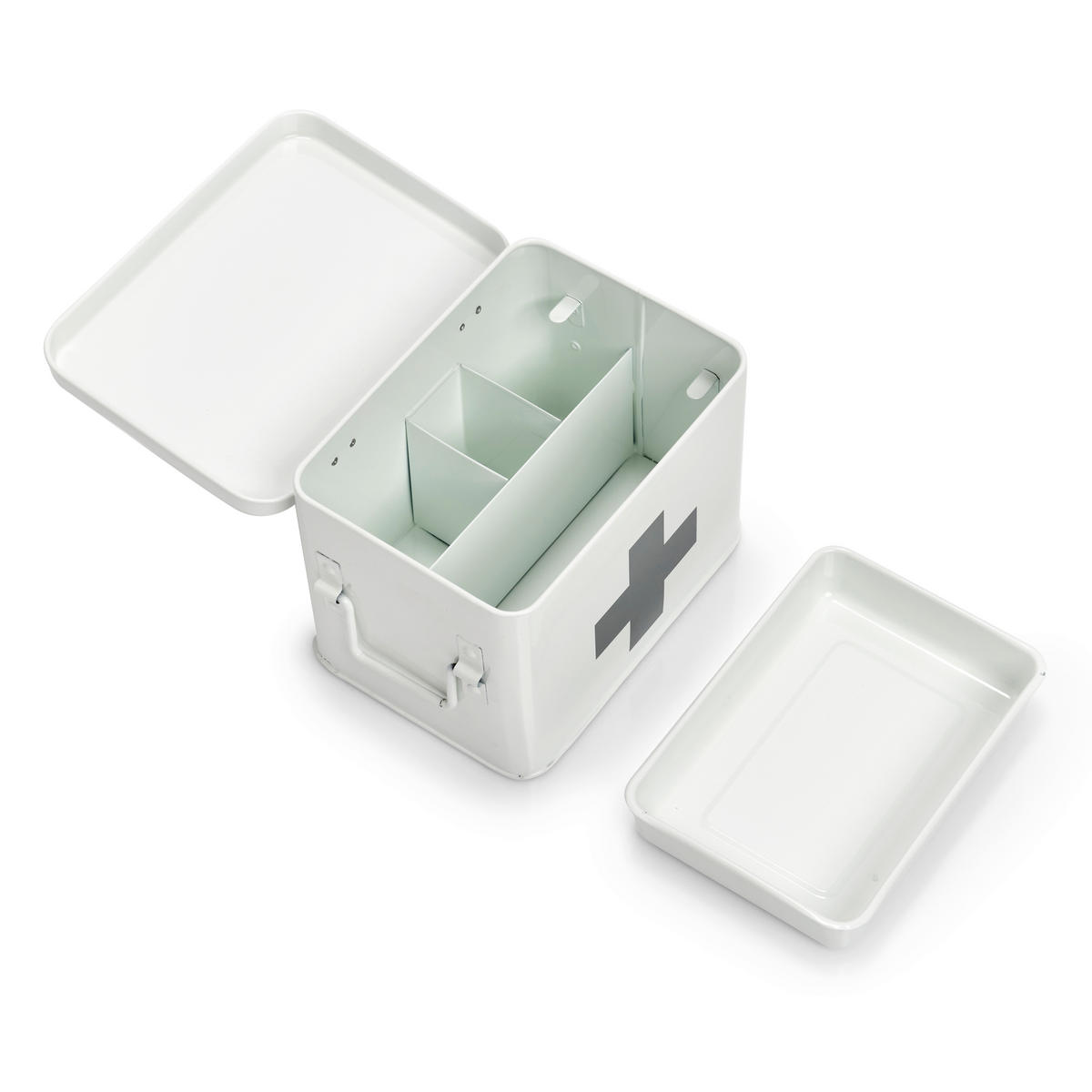 MEDIZINBOX  - Weiß, Basics, Metall (22.5/16.5/15.5cm) - Zeller Present