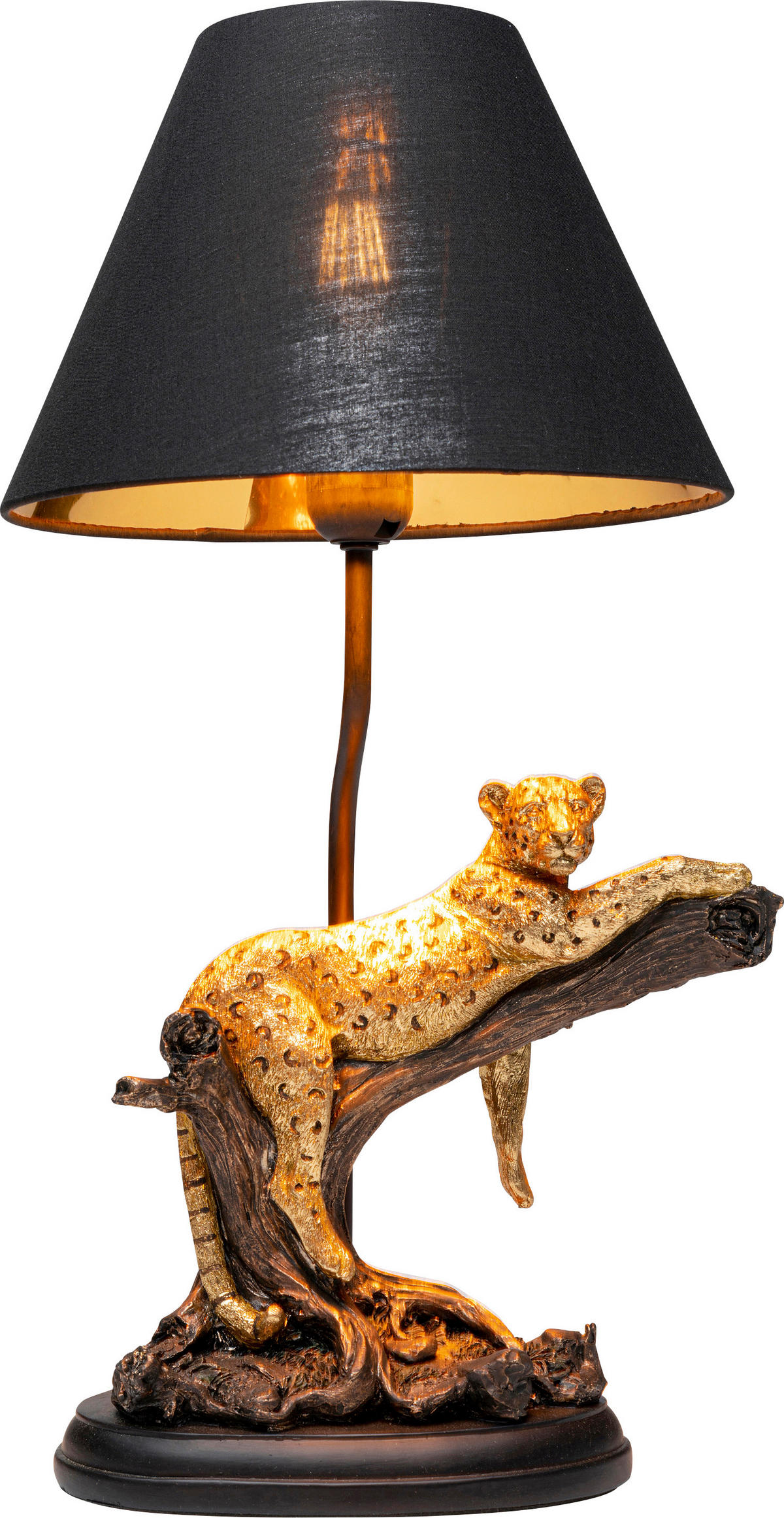 TISCHLEUCHTE Relax 27,5/49,5/35 cm   - Goldfarben/Schwarz, Design, Kunststoff/Metall (27,5/49,5/35cm) - Kare-Design