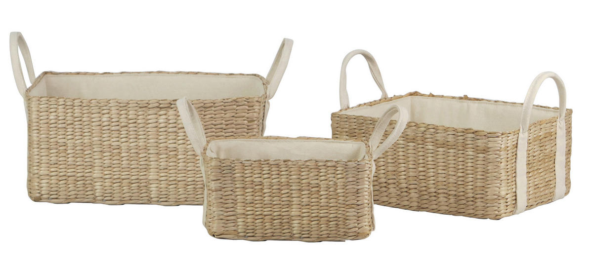 REGALKORB  - Beige/Weiß, LIFESTYLE, Holz/Textil - Landscape