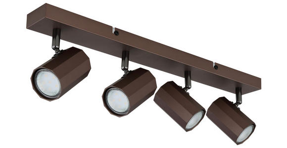 DECKENLEUCHTE 53/6/14,5 cm  - Bronzefarben, Design, Metall (53/6/14,5cm) - Novel