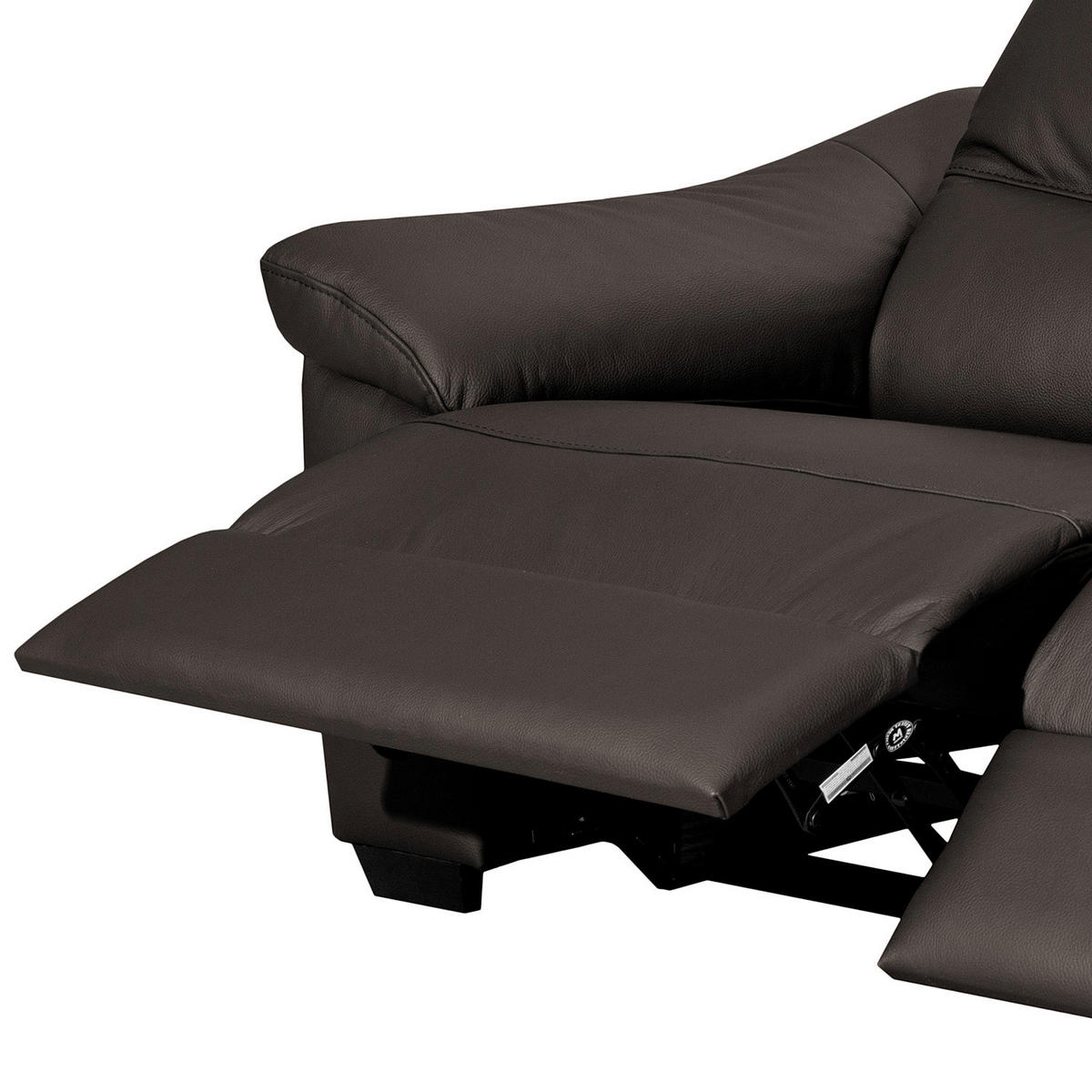 2,5-SITZER Echtleder Braun  - Schwarz/Braun, Design, Leder/Holz (214/97/97cm) - Livetastic