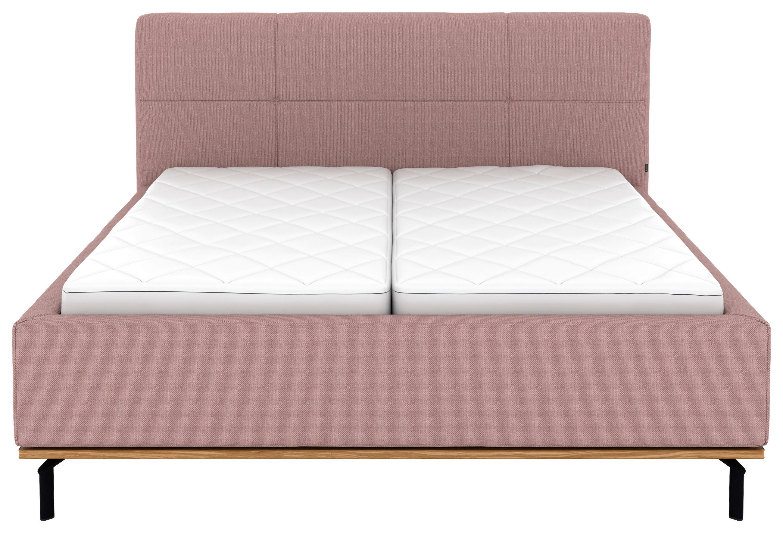 Thumbnail - Musterring Polsterbett, Altrosa, Textil, Birke, Buche, massiv, H2 + H3, Höhe ca. 20 cm, 180x200 cm, Reach, atmungsaktiv,...