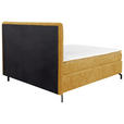 BOXSPRINGBETT 160/200 cm,  in Currygelb, Topper, H2 + H2 = mittel  - Currygelb/Schwarz, Design, Textil/Metall (160/200cm) - Esposa