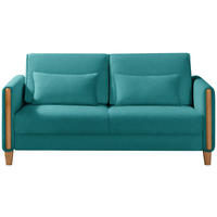 SCHLAFSOFA in Flachgewebe Türkis, Buchefarben  - Türkis/Buchefarben, Design, Holz/Textil (174/88/104cm) - Niels Andersson