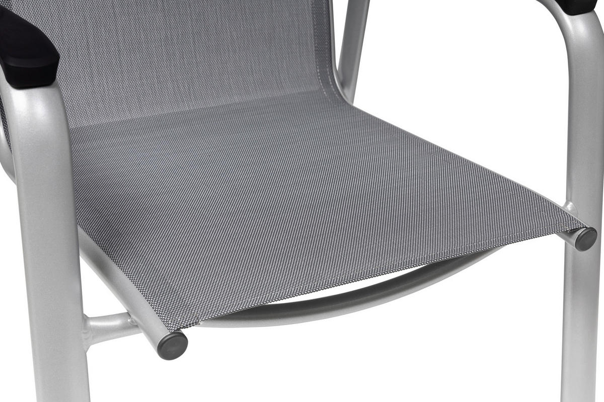 STAPELSESSEL in Metall, Textil Anthrazit, Silberfarben  - Anthrazit/Silberfarben, Basics, Textil/Metall (60/100/61cm) - Kettler