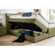 BOXSPRINGBETT 160/200 cm  in Olivgrün  - Wengefarben/Olivgrün, KONVENTIONELL, Holz/Textil (160/200cm) - Novel