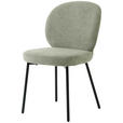 STUHL  in Eisen Leinenoptik Holz, Metall, Textil  - Schwarz/Grün, Design, Holz/Textil (49/86/64cm) - Ambia Home