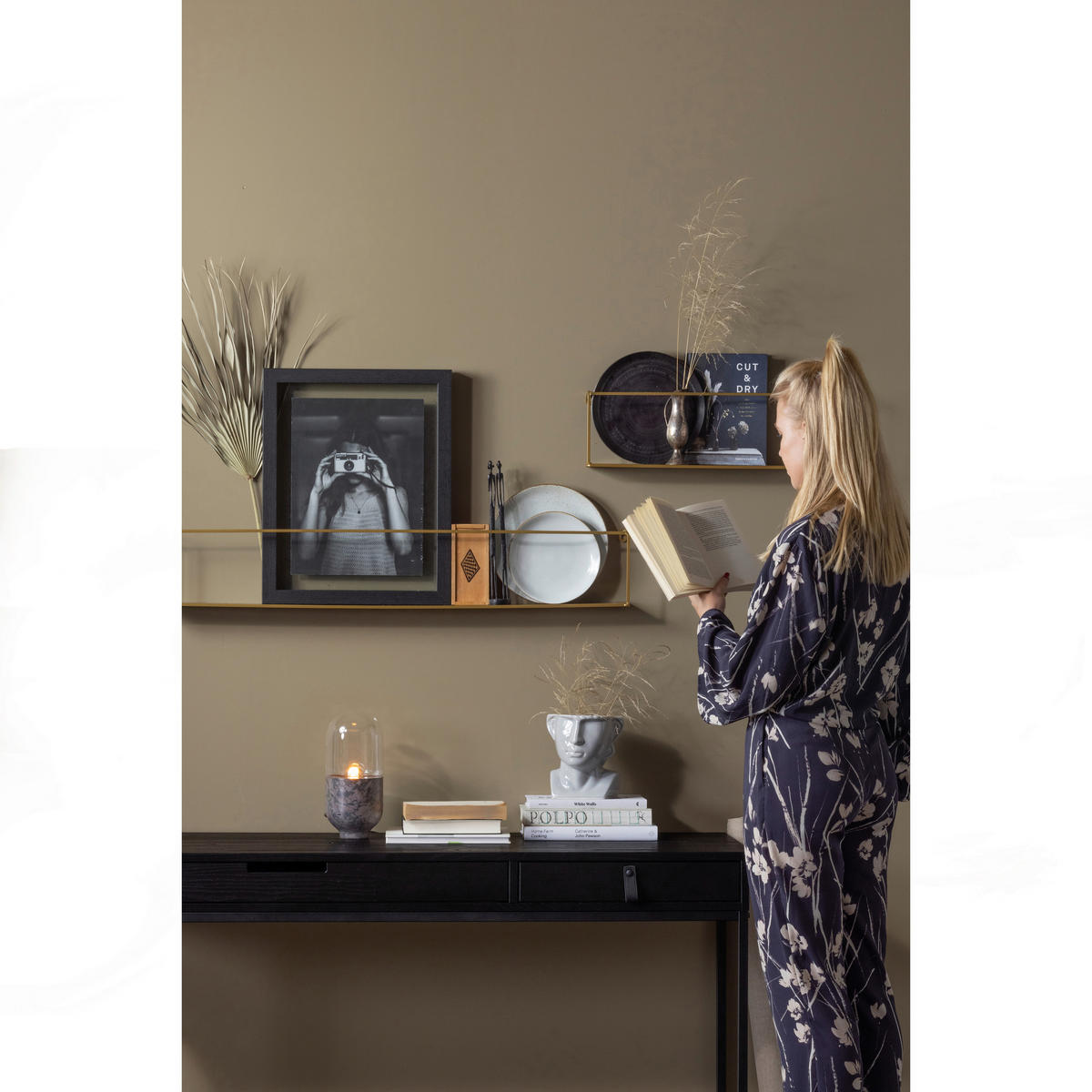 KONSOLENTISCH in Holz, Metall 140/40/74 cm    - Schwarz, Design, Holz/Metall (140/40/74cm) - Livetastic